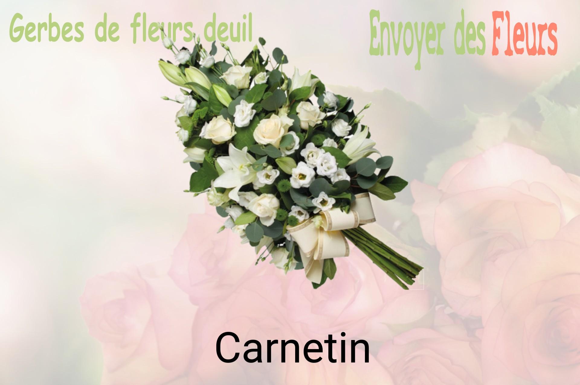 Gerbe de fleurs de deuil livrée à Carnetin